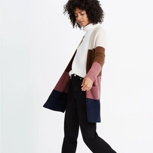 Madewell Kent Striped Cardigan Sweater in Coziest Yarn